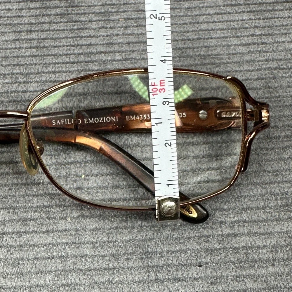 Safilo Emozioni EM4353 Brown Tortoise Crystal Detail Y2K Eyeglass Frames Italy